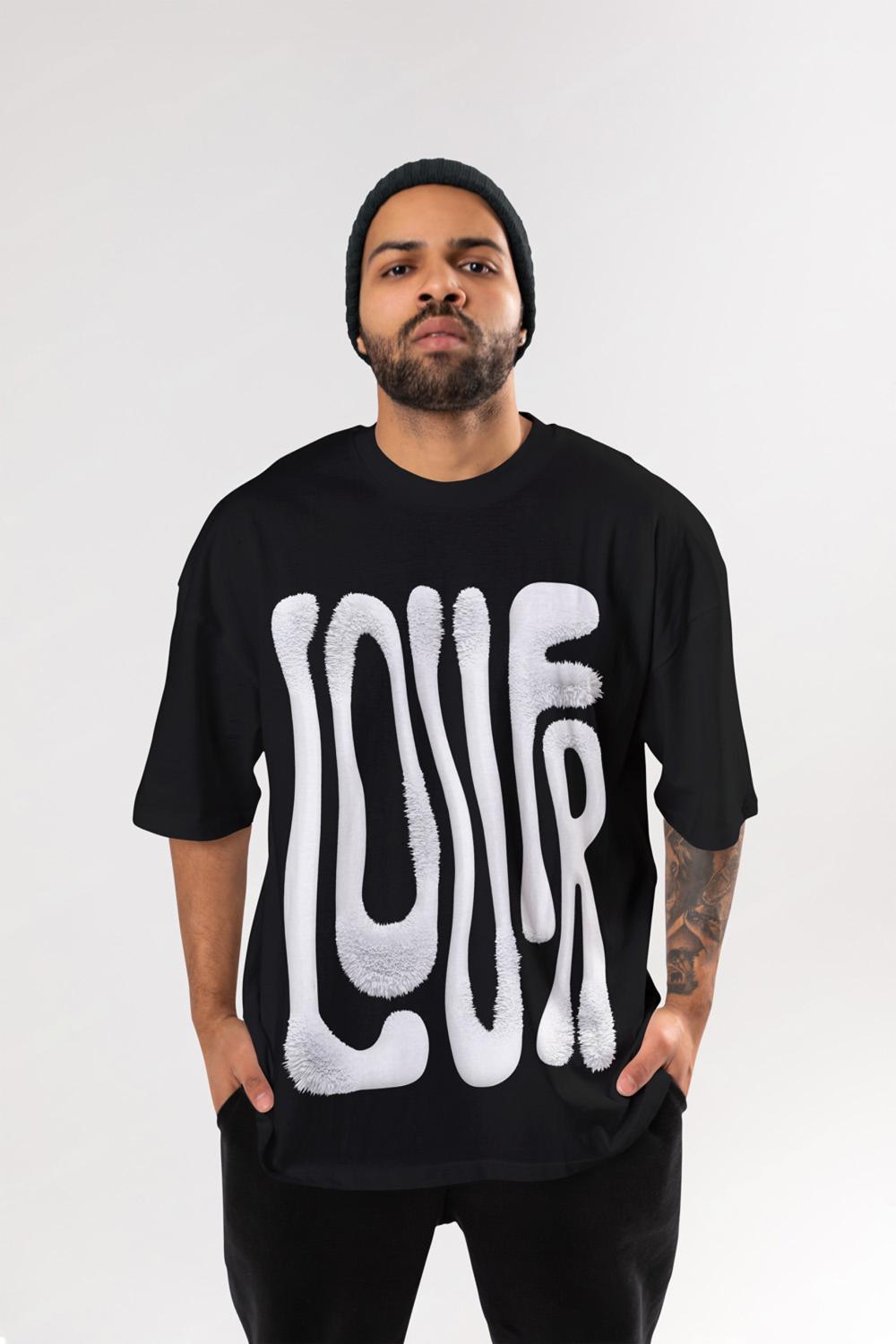 Love typography oversize tee